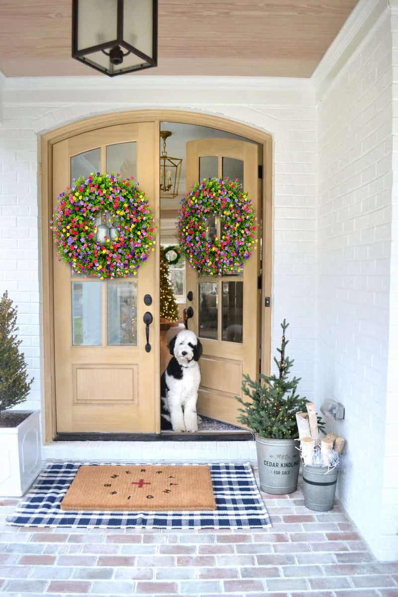 💐🎉Farmhouse Colorful Cottage Wreath