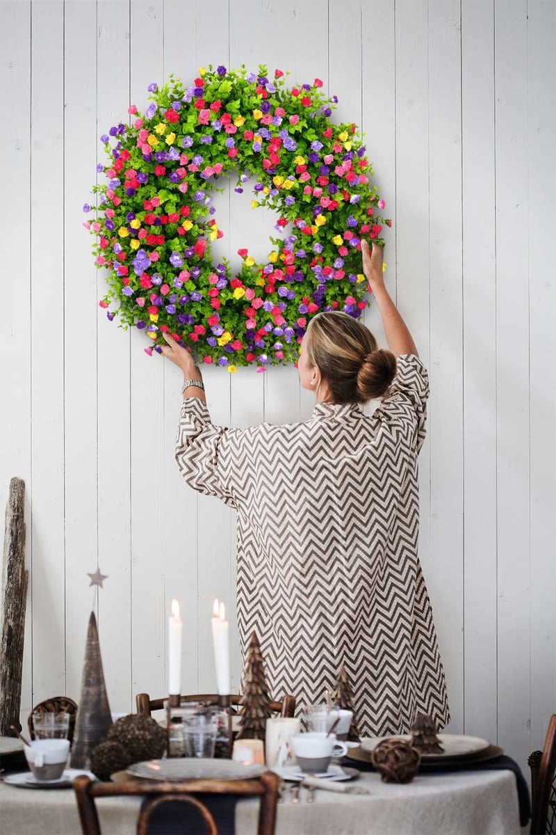 💐🎉Farmhouse Colorful Cottage Wreath