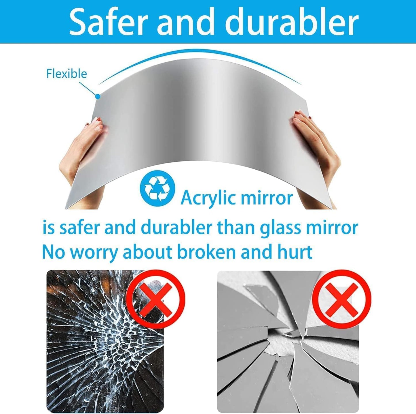 🔥49% OFF🔥A mirror that won't break-Self Adhesive Mirrors Sheets🥰❤️