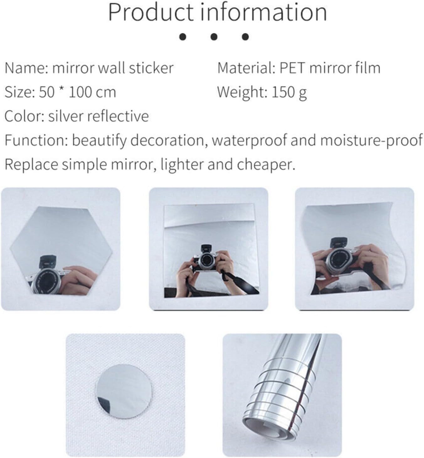 🔥49% OFF🔥A mirror that won't break-Self Adhesive Mirrors Sheets🥰❤️